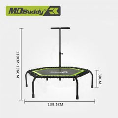 Tấm bạt lò xo 55 inch với tay cầm có thể điều chỉnh MDBuddy MD6422