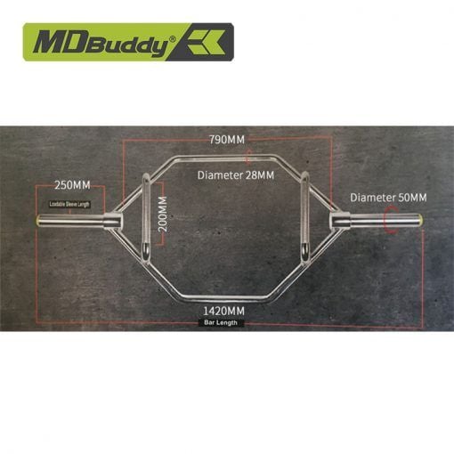 Thanh đòn tạ mạ Crom chống gỉ Hex Bar MDBuddy MD4106