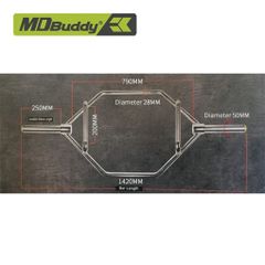 Thanh đòn tạ mạ Crom chống gỉ Hex Bar MDBuddy MD4106