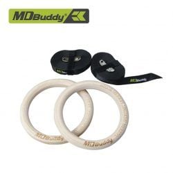 Vòng tập thể dục bằng gỗ Wooden Gym Ring kèm dây đai điều chỉnh MDBuddy MD1352