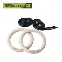 Vòng tập thể dục bằng gỗ Wooden Gym Ring kèm dây đai điều chỉnh MDBuddy MD1352