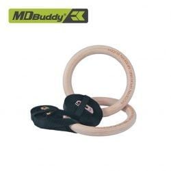 Vòng tập thể dục bằng gỗ Wooden Gym Ring kèm dây đai điều chỉnh MDBuddy MD1352