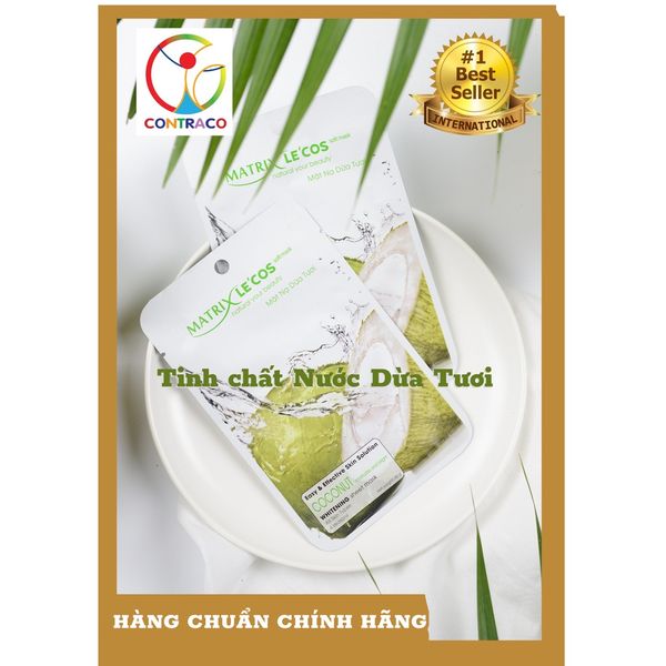  Mặt nạ DỪA TƯƠI Matrix Lecos - Hộp 20 gói 