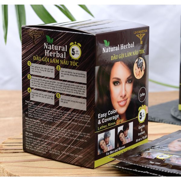  Dầu gội phủ bạc gội là nâu tóc cấp tốc Herbal - Contra Cosmetisc 