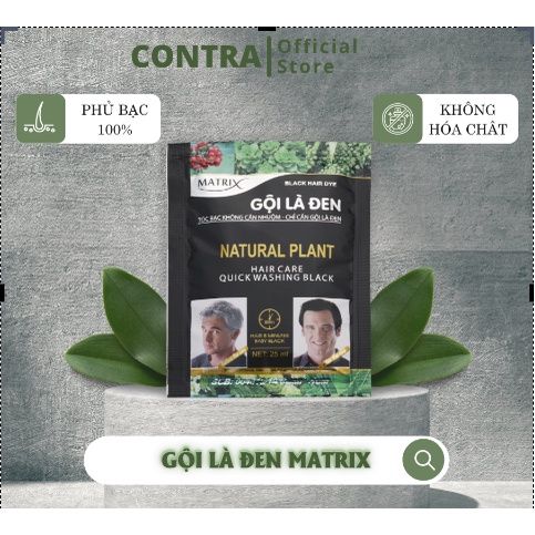  Dầu gội phủ bạc gội là đen tóc cấp tốc Matrix gói 25ml - Contra Cosmetics 