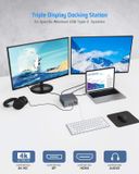  TOTU USB-C 4K@30Hz Triple Display Docking Station with Charging Support for MacBook Pro & Windows USB 3.1 Gen2 Type C Systems (2 HDMI,DP,7 USB Ports, 60W USB PD), MacOS only Support Mirror Mode 