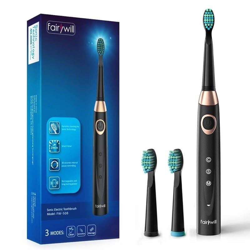  Fairywill Sonic Electric Toothbrush - Black 