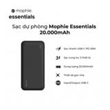  Sạc dự phòng mophie Essentials powerstation 20,000mAh 