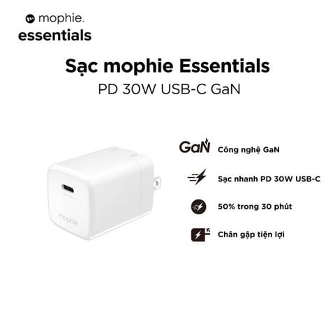  Sạc mophie Essentials  30W 1C GaN 