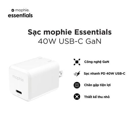  Sạc mophie Essentials 40W 1C GaN 