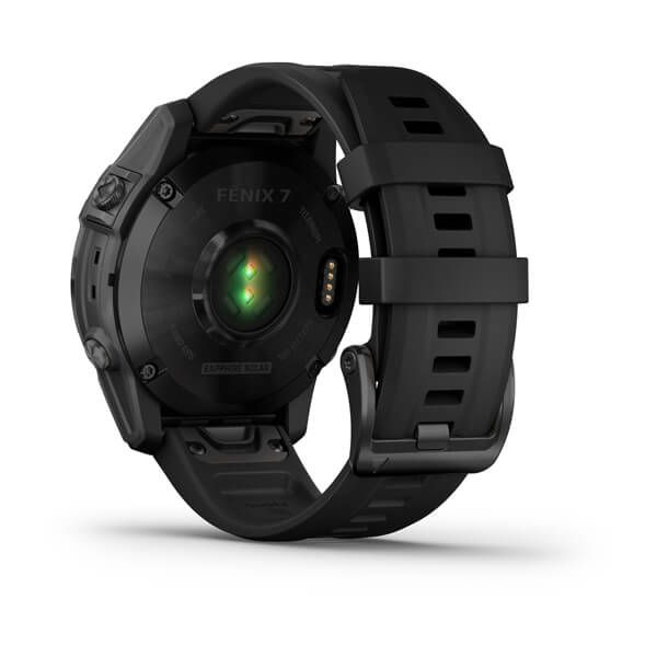  Đồng hồ thông minh fēnix 7 Sapphire Solar, Carbon Gray DLC Ti with Black Silicone Band 