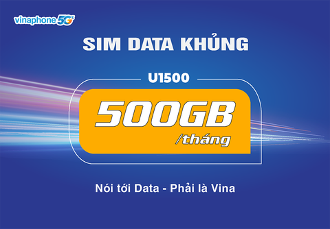  Sim 5G Vinaphone U1500 DATA 500GB/tháng 
