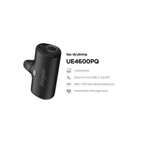  Sạc dự phòng Energizer 4,600mAh /3.6V Li-ion - UE4600PQBK 