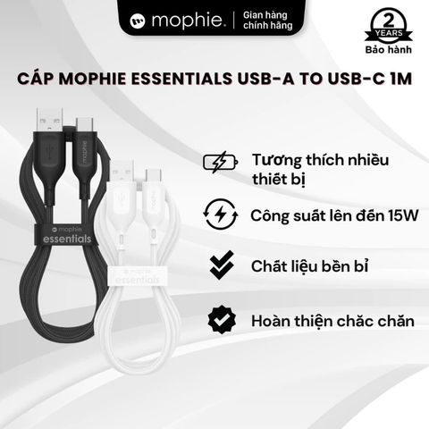  Cáp USB-A to USB-C mophie Essentials 1M 