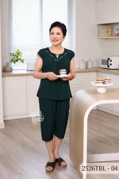Đồ bộ Tole nữ mặc nhà Thành Duyên quần lửng, tay búp, thoáng mát, không rút -2526TBL