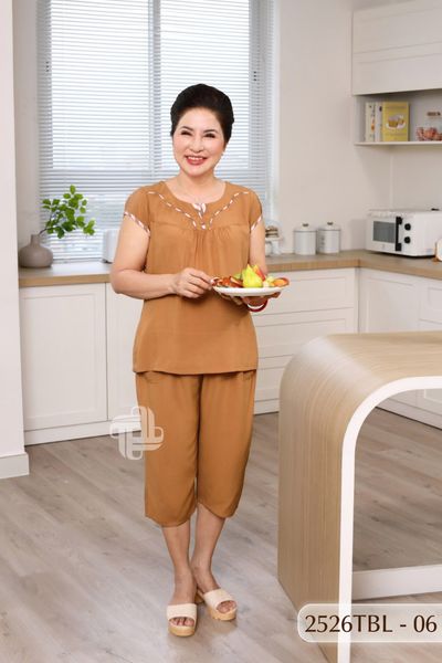 Đồ bộ Tole nữ mặc nhà Thành Duyên quần lửng, tay búp, thoáng mát, không rút -2526TBL