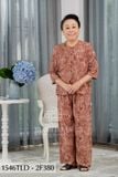 1546TLD(B) - Đồ bộ bông cho bà mặc nhà Thành Duyên, cổ tròn, tay lỡ, quần dài (01.24)