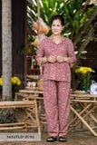 1632TLD - Đồ bộ Tole nữ trung niên mặc nhà Thành Duyên pyjama, tay lỡ dài, thoáng mát, không rút (05.22)