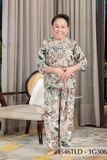 1546TLD(B) - Đồ bộ bông cho bà mặc nhà Thành Duyên, cổ tròn, tay lỡ, quần dài (01.24)