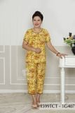 1599TCT - Đồ bộ Tole nữ trung niên mặc nhà Thành Duyên bông, tay ngắn, quần 9 tấc (5-24)