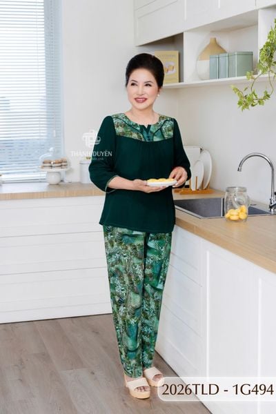 Đồ bộ Tole nữ mặc nhà Thành Duyên phối màu sọc viền, tay lỡ quần dài, thoáng mát - 2026TLD