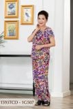 1593TCD- Đồ bộ Tole nữ trung niên mặc nhà Thành Duyên bông, tay con, quần dài ( 05-23)