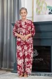 1546TLD(B) - Đồ bộ bông cho bà mặc nhà Thành Duyên, cổ tròn, tay lỡ, quần dài (01.24)