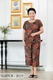 1528TCR - Đồ bộ Tole nữ trung niên mặc nhà  Thành Duyên hoa, quần ống rộng, tay con ( 05-2024)