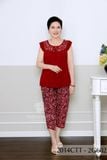 2014CTT- Đồ bộ Tole nữ trung niên mặc nhà Thành Duyên bông, tay cánh tiên, quần 9 tấc (06-24)