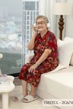 1583TCL(F) Đồ bộ Tole cho bà mặc nhà Thành Duyên, cổ tròn, tay ngắn, quần lửng, không rút, thoáng mát(06-23)