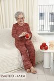 9546TDD Đồ bộ bông cho bà mặc nhà Thành Duyên chất liệu Thun cao cấp, cổ tròn, tay dài, quần dài (07-2024)
