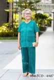 9546TCD -  Đồ bộ bông cho bà mặc nhà Thành Duyên chất liệu Thun cao cấp, cổ tròn, tay ngắn, quần dài (05-2024)