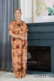 7515TCD- Đồ bộ bông cho bà mặc nhà Thành Duyên cổ tròn, tay ngắn, quần dài (16/1/2024)