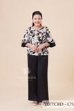 7007TCRD- Đồ bộ Lụa nữ trung niên mặc nhà Thành Duyên pyjama, tay dài, quần dài  (01.24)