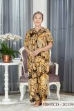 1504TCD Đồ bộ bông cho bà mặc nhà Thành Duyên cổ tròn, tay ngắn, quần dài (28-07-2023)