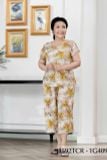 1592TCR - Đồ bộ Tole nữ trung niên mặc nhà Thành Duyên sọc, quần ống rộng, tay con, thoáng mát, không rút (05.23)
