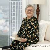 9546TDD Đồ bộ bông cho bà mặc nhà Thành Duyên chất liệu Thun cao cấp, cổ tròn, tay dài, quần dài (07-2024)