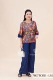 7007TCRD- Đồ bộ Lụa nữ trung niên mặc nhà Thành Duyên pyjama, tay dài, quần dài  (01.24)