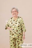 7515TLD - Đồ bộ bông cho bà mặc nhà Thành Duyên cổ tàu, tay lỡ, quần dài (5/3/2024)
