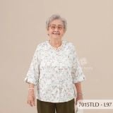 7015TLD - Đồ bộ bông cho bà mặc nhà Thành Duyên cổ tàu, tay lỡ, quần dài (5/4/2024)