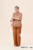 7008TLD - Đồ bộ bông cho bà mặc nhà Thành Duyên cổ tàu, tay lỡ, quần dài