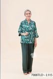 7008TLD - Đồ bộ bông cho bà mặc nhà Thành Duyên cổ tàu, tay lỡ, quần dài