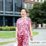 7562TCRD- Đồ bộ Lụa nữ trung niên mặc nhà Thành Duyên tay con, quần dài