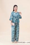 7519TLRD- Đồ bộ Lụa nữ trung niên mặc nhà Thành Duyên tay lỡ, quần dài