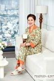 7532TLD- Đồ bộ Lụa pyjama nữ trung niên mặc nhà Thành Duyên tay lỡ, quần dài