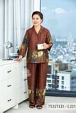 7532TLD- Đồ bộ Lụa pyjama nữ trung niên mặc nhà Thành Duyên tay lỡ, quần dài