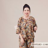 7519TLRD- Đồ bộ Lụa nữ trung niên mặc nhà Thành Duyên tay lỡ, quần dài