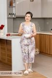1533SNR -  Đồ bộ Tole nữ trung niên mặc nhà Thành Duyên, bông, tay sát nách, quần ống rộng, thoáng mát, không rút (08-23)