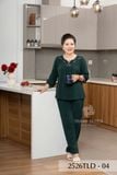 2526TLD-- Đồ bộ Tole nữ trung niên mặc nhà Thành Duyên bông, phối sọc viền tay lỡ, quần dài