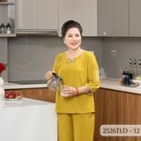 2526TLD-- Đồ bộ Tole nữ trung niên mặc nhà Thành Duyên bông, phối sọc viền tay lỡ, quần dài